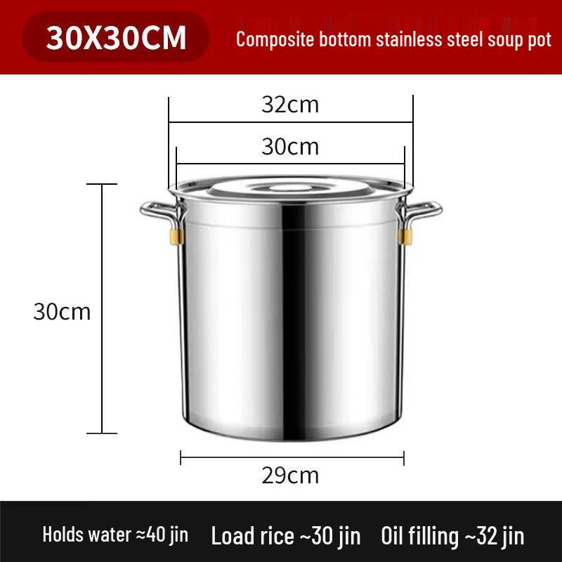 304 Stainless Steel Large Capacity Stockpot with Lid