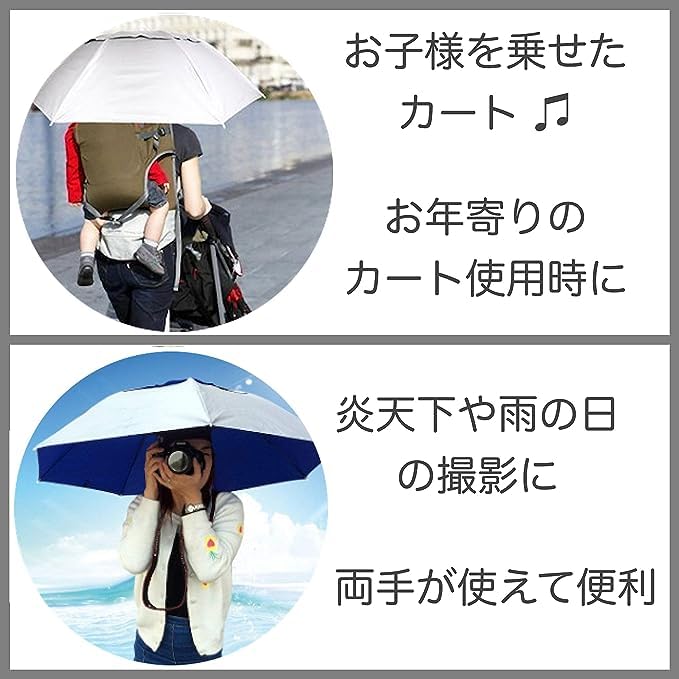 Fieldlabo Hands-Free Fishing Umbrella, Sun Umbrella, Hat Umbrella, Perfect for Fishing, Gardening, Photography, and Outdoor Work! (Set of 3)