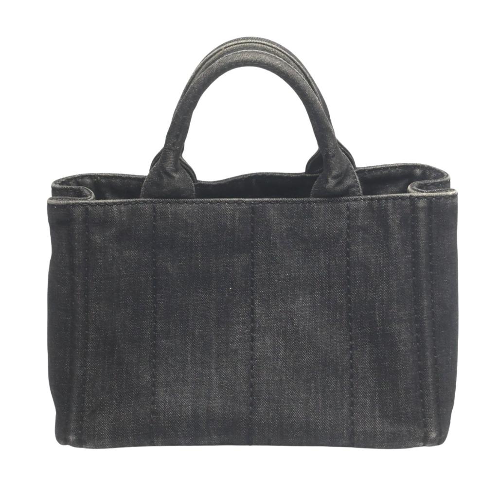 PRADA denim Canapa Tote Bag denim black Women B2439G Used