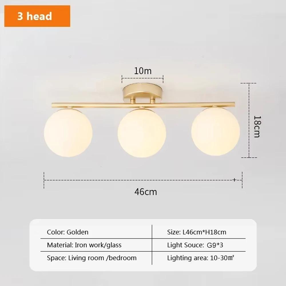 LED Glass Ceiling Light Milk White Ball For Living Room Entrance Hallway Bedroom Restroom Study Checkroom Indoor Lighting