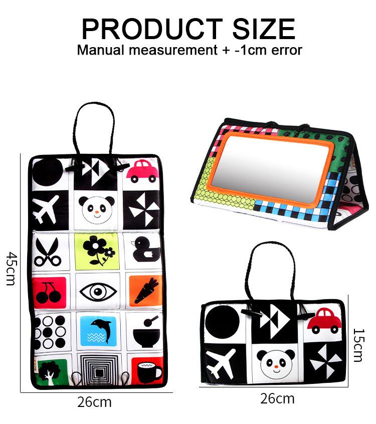 Montessori Toys Tummy Time Floor Mirror Educational Toys Baby Sensory Development High Contrast Baby Toys 0 12 Months