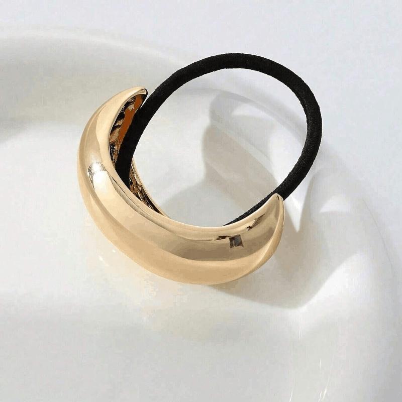 3 Stück Gold Metall Haargummis, Elegant, Vielseitig, Dehnbar Zopfgummi Haaraccessoires für Damen