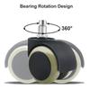 Office Chair Wheels Replacement Rubber Chair casters(Set of 5) for Hardwood Floors and Carpet- Heavy Duty Caster Support up to 750bls,2 Inch 11mm