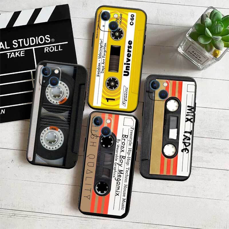 Cassette Vintage Tape Phone Case for Redmi Note 12 12S 12C 13 13C 13R 14 14S 14R 14C 11A 13X A3 A3X A4 A5 Pro Max Plus