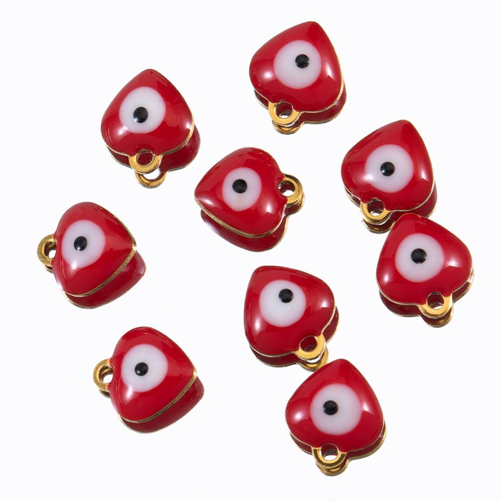20pcs Round Ball Charms Stainless Steel Turkish Evil Eye Earring Pendant Base DIY Boho Jewelry Making Bracelet Supply Mix Color