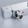 Set mit 2 quadratischen thermostatischen Duscharmatur-Griffknöpfen, kompatibel mit Badarmatur, Chrom-Finish, Ersatzgriffe