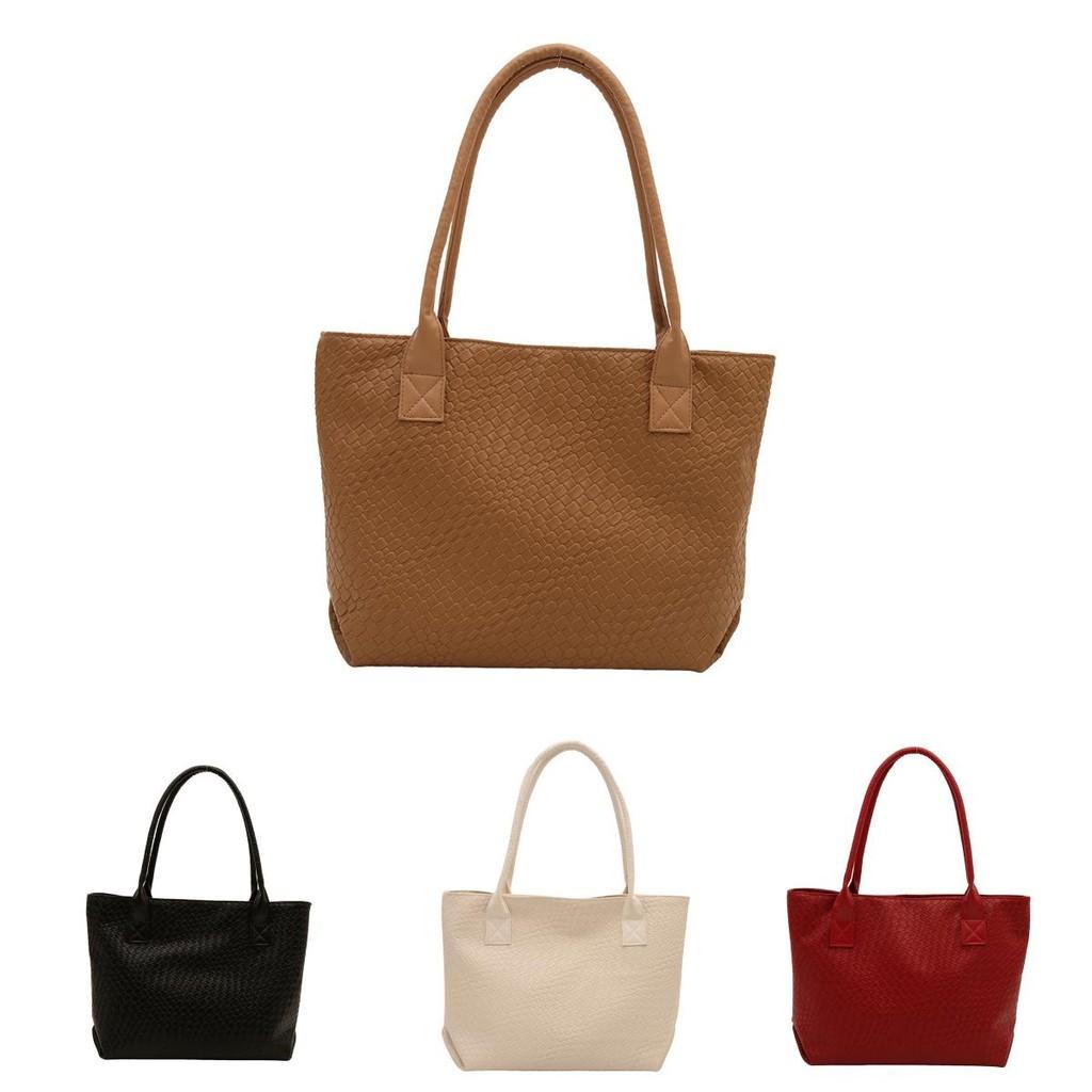 Stylish Korean Large Capacity Tote Bag For Women With Woven Texture Design Ideal For Daily Use