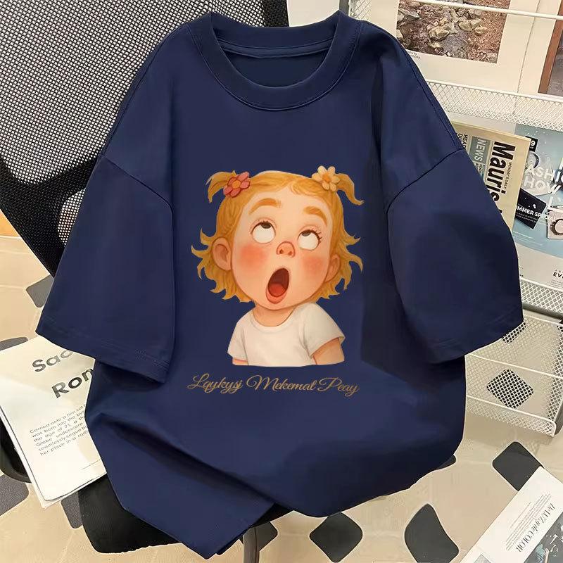 Black cotton short-sleeved t-shirt women's summer new popular student loose design niche giant good-looking top