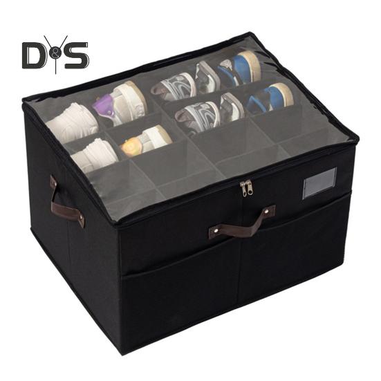 Organizér úložného boxu na boty Více přihrádek Velkokapacitní design rukojeti Nastavitelný vysoký podpatek Úložné boxy na boty s průhledným krytem