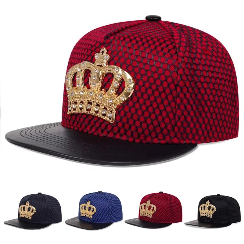 Yiran Bag Women's Unisex Crown Label Hip-Hop Hats Spring Autumn Adjustable Casual Snapback Baseball Caps Outdoor Sunscreen Hat