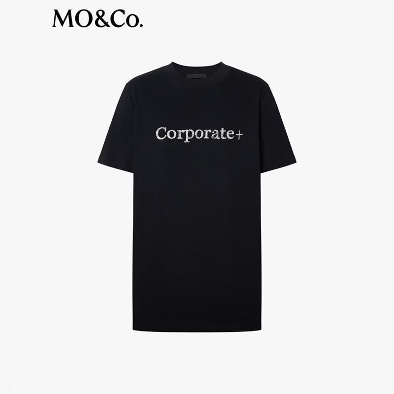 MO&Co. Women's Studded Mottled Print Round Neck T-Shirt