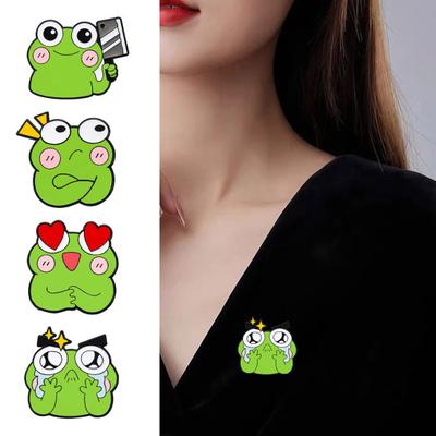 Brosche Anstecknadel Cartoon Frosch Design Zinklegierung Nadel Handbemalte Emaille Glasur Anzüge Mäntel Pullover Abzeichen Vielseitiges Accessoire