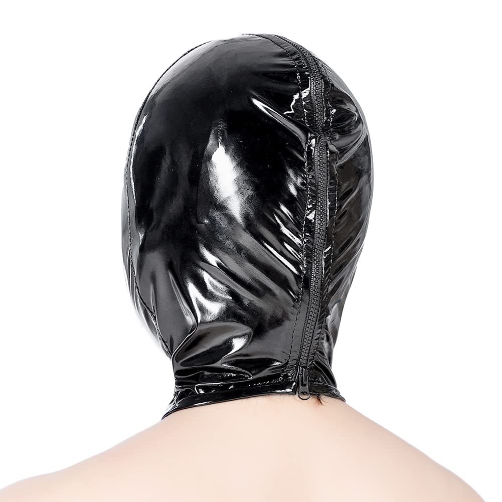 SXOVO Full Head Mask Cosplay Accessories Costume Blindfold Open Mouth Face Mask Men Women Unisex Open Mouth Blindfold Breathable Elastic SM Restraint