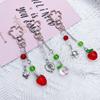 Fashion Strawberry Fruit Peach Hanging Pendant Sweet Phone Strap Bag Decoration Portable Hanging Lanyard for Girls Women