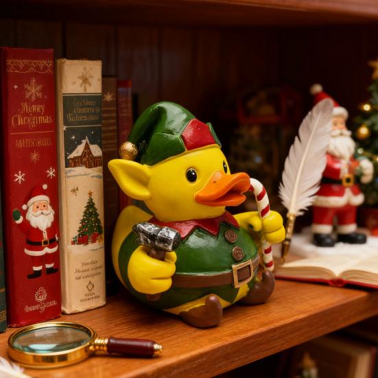 Christmas Ornament Santa Claus Deer Snowman Duck Shape Resin Figure Holiday Theme Festive Decoration