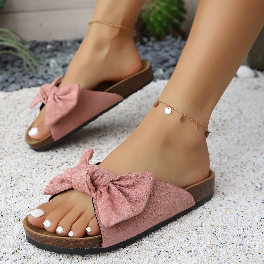 Women Slippers 2026 New Summer Slippers Platform Retro Sandals Fashion Bow Leopard Beach Shoes Women Plus Size Slides Women