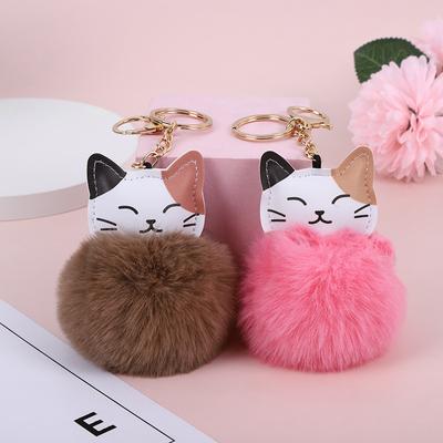 Lieflijke Cartoon Kat Sleutelhangers Japanse Stijl Kat Pluche Wobbel Grappig Cadeau Sleutelhanger Dames Handtas Ornament