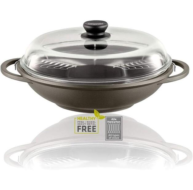 

Сковорода-вок Berndes Classics Bonanza индукционная с крышкой и аксессуарами 32 см 5,5 л (074983)