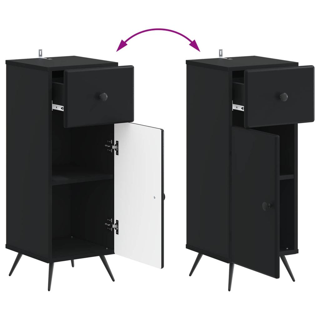 Bathroom Storage Cabinet BREDA Black 30 X 31 X 80 Cm