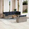 VidaXL Garden Lounge Set with Cushions 10 Pcs, Patio Sofas, Furniture Set, Outdoor Terrace Furniture, Grey 3256607
