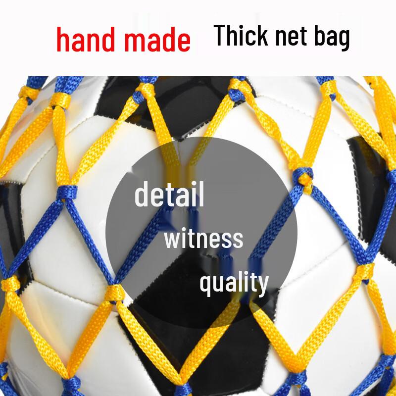 Thickened Yellow Blue Sports Ball Net Bag (10-Pack)