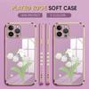 Cartoon Cute Bear Plating Phone Case for iPhone 11 13 15 Samsung Galaxy A52 Xiaomi Redmi 12C Note 10 Pro Oneplus Soft Smartphone Cover Cases