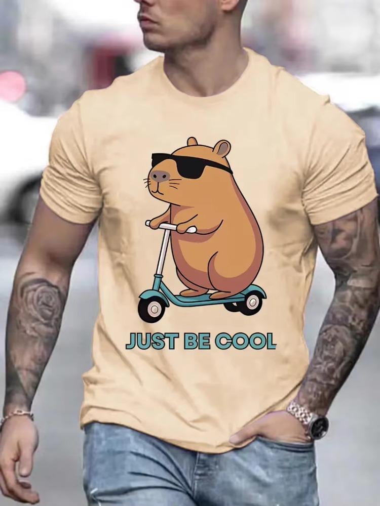 

Just Be Cool Capybara Graphic T Shirt Men Women New 3D Printed Trendy Cute Capybara Short Sleeves Tops Fashion Y2k Kids T-Shirts S разноцветный