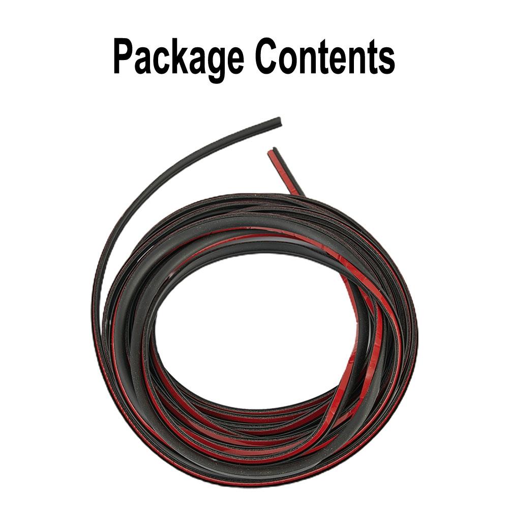 Bumper Sealing Strip Lip Side Skirt 5MM*7MM Vehicle 5 Meter Rubber Black