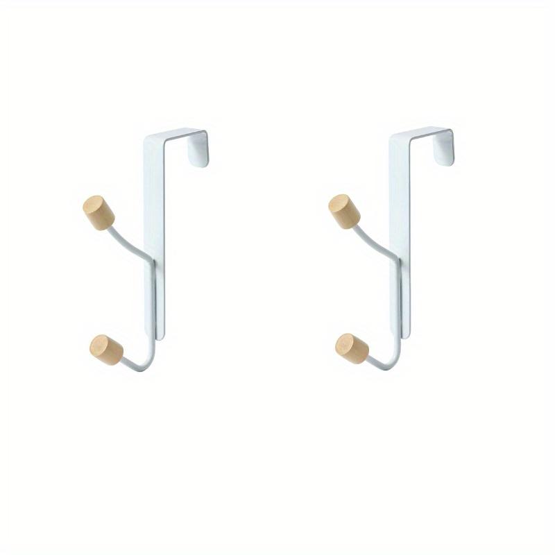 

1/2 шт. Крючок-вешалка на дверь Белый Прочный с деревянными концами Крючки для хранения одежды, полотенец, металлические для подвешивания в ванной и на кухне 2Pcs
