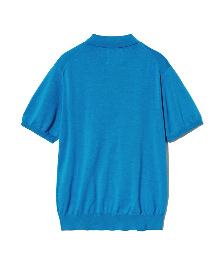 YALE Supima Cotton Short Sleeve Polo Knit Ocean Blue