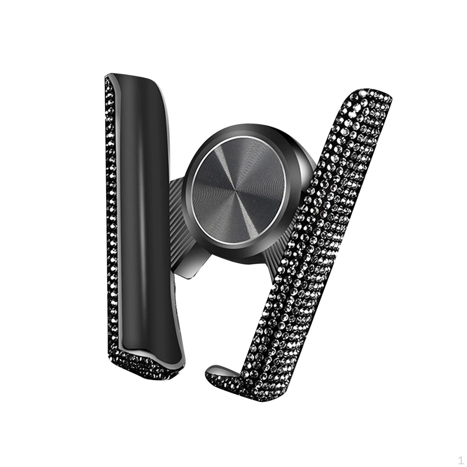 

Автомобильный держатель для телефона с вентиляционным отверстием, регулируемый гибкий аксессуар для громкой связи, украшение с блестками black