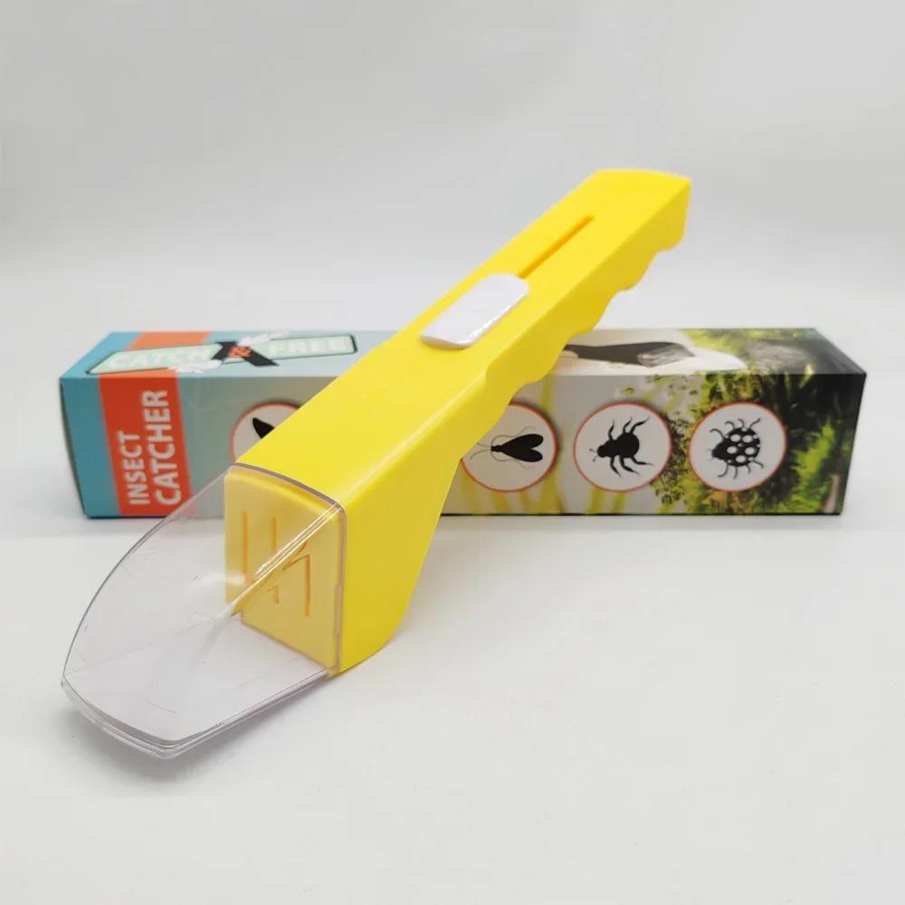 

Экологичный ловчик насекомых кнопочного типа Бесконтактный зажим для насекомых Безопасный инструмент для захвата Без убийства Сборщик вредителей для дома, сада, для исследования на открытом воздухе жёлтый