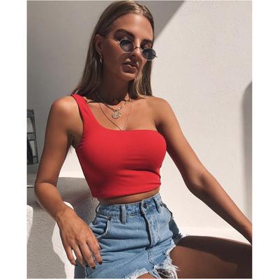 Neuer Stil Kleid Sexy Ein-Schulter Bauchfreies Top Damenbekleidung