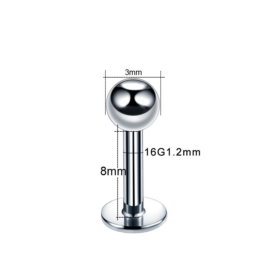 1PC Steel Labret Monore Ring Lip Stud Piercing Orelha Cartilage Ear Helix Stud Tragus Barbell Earrings Piercing Sexy Jewelry 16G