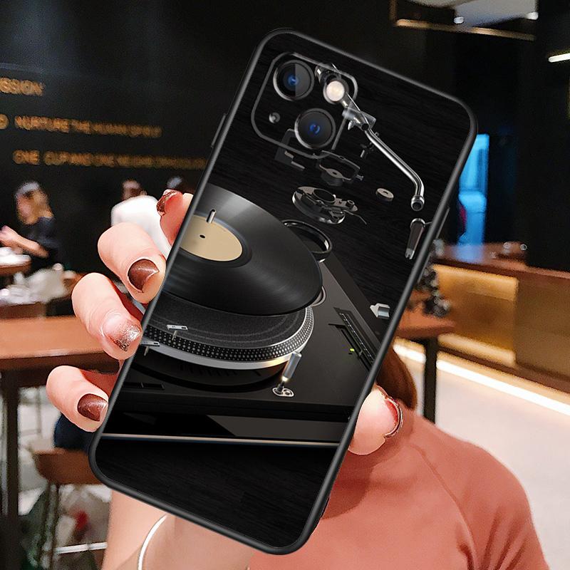 Vinyl DJ Record Art Phone Case For iPhone 16 Pro Max 15 13 12 11 14 Pro Max Plus 12 13 Mini XR 16e Funda Cover