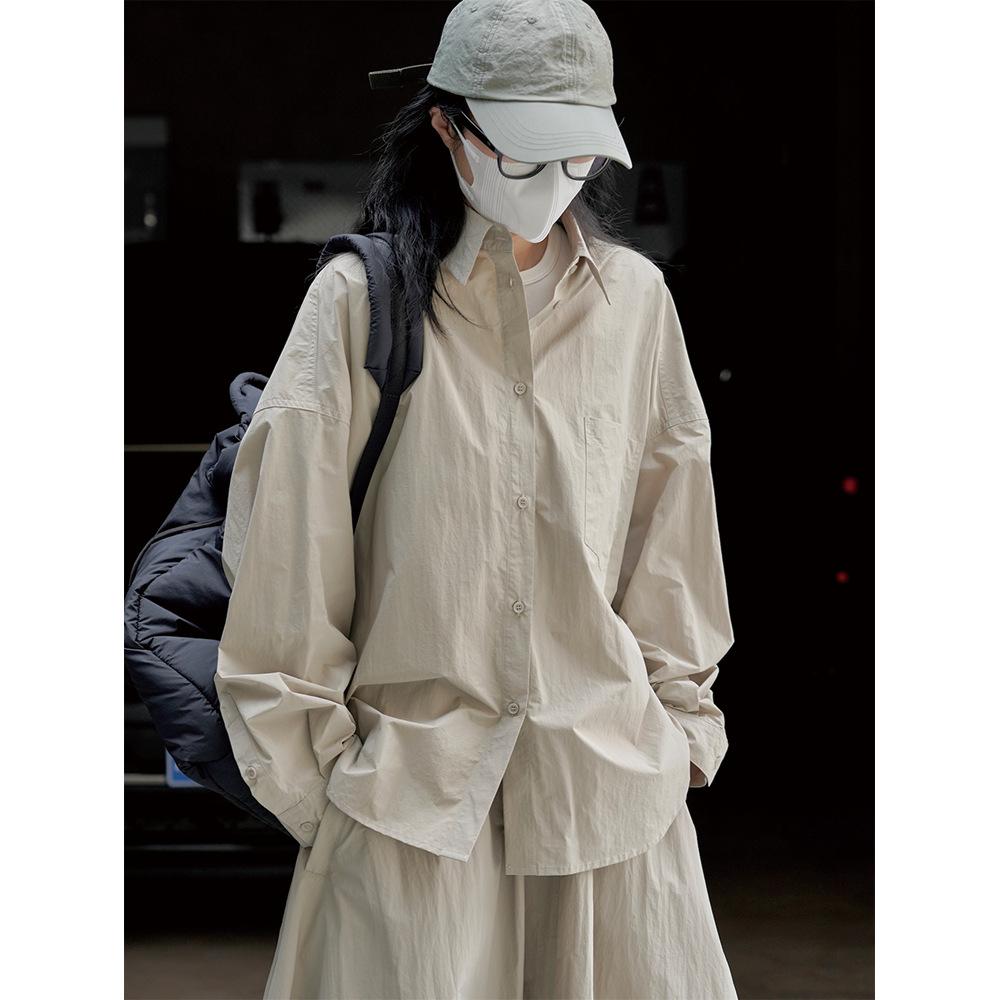 

Johnature весна-лето японский горный стиль уличная спортивная рубашка повседневный топ женские свободные многослойные блузки M хаки