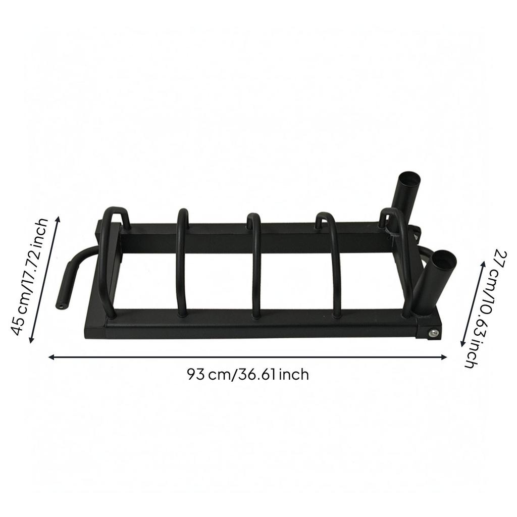 Barbell Plate Rack Black Storage Cylindrical Metal