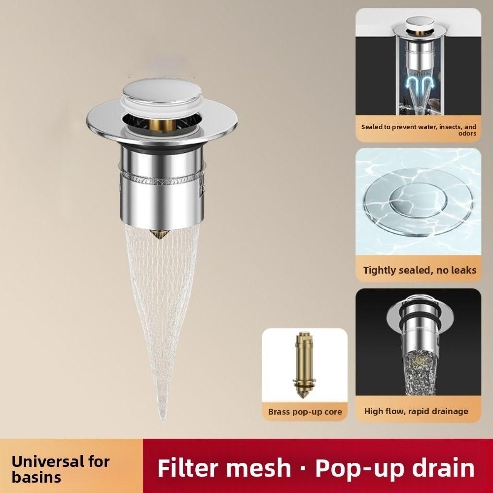 

Sealing Spring Core Drain Plug Push-Type Shower Hair Catcher New Washbasin Plugs