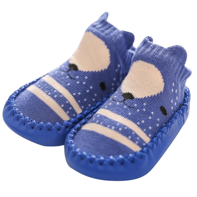 Baby Shoe Socks Infant Anti Slip Cartoon Prewalker Socks with Rubber Soles