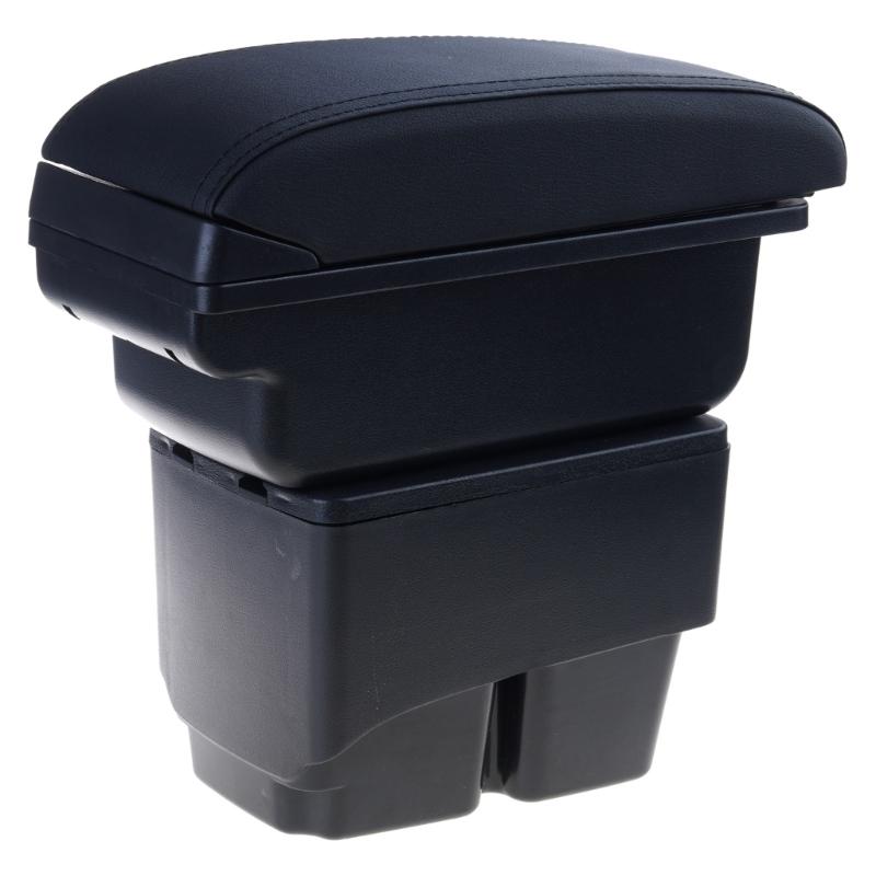 

Car Armrest Box for Fiesta Center Console Double Layer Organizer Box 7 USB Ports Arm Rest Storage Box Auto Accessory чорний