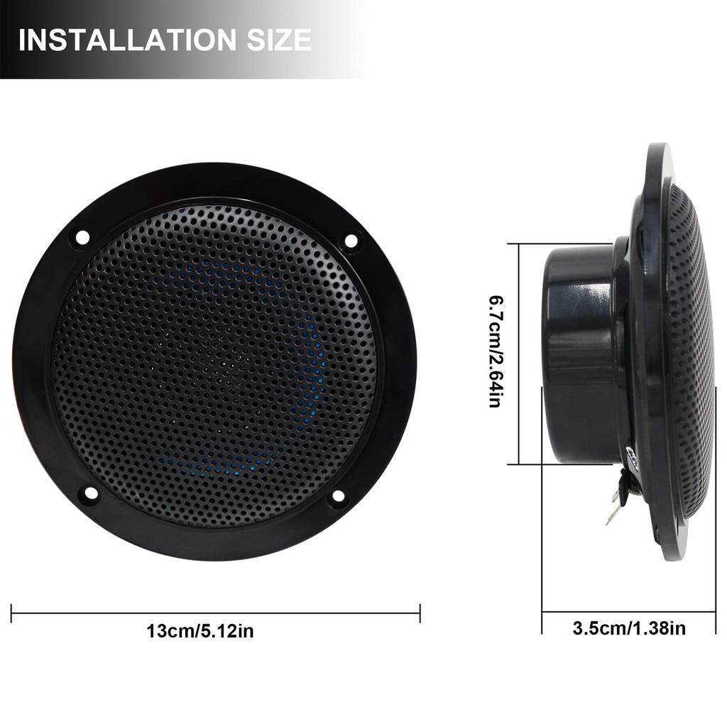Herdio 160W Bluetooth Ceiling Speaker Kit with Ceiling Speaker for and Outdoor Use 4-inch Amplifier, Water-Resistant Bathroom, Kitchen, Home, (Black)