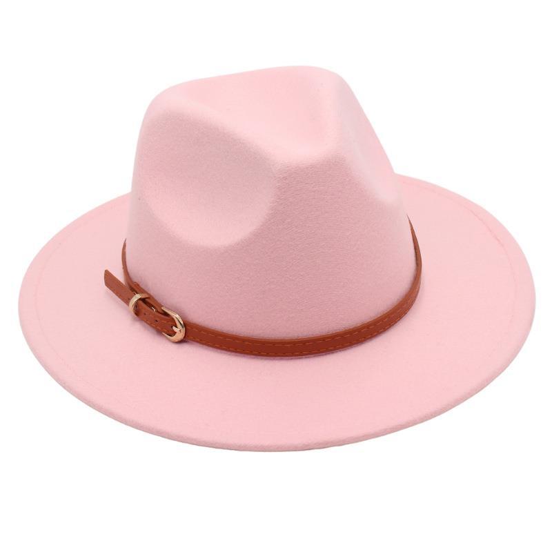 Gürtelschnalle Nostalgisches Zylinder-Modell Jazzhut Männer und Frauen Temperament Filzhut Eleganter Wollhut