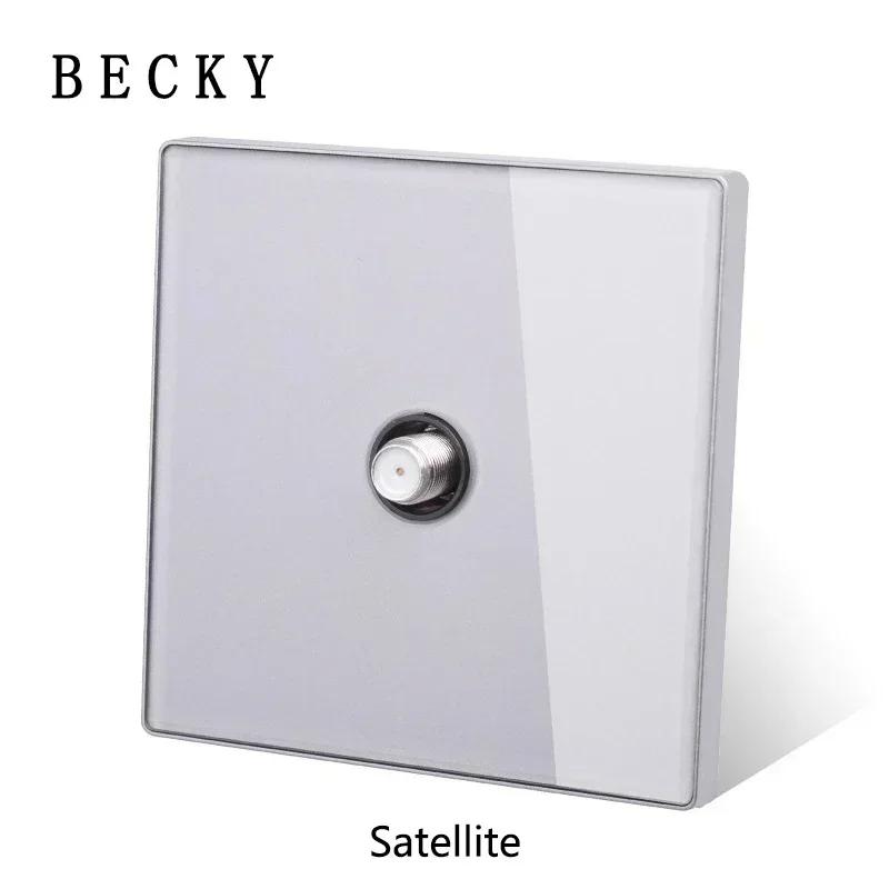 Graues gehärtetes Glas Wandschalterpanel LED Europäische 16A Steckdose Retro Kipplichtschalter EU UK Standard 2USB Steckdose 1-fach bis 4-fach