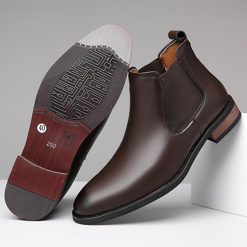 Fashion New Arrival Male Chelsea Boots Casual Slip On Business Boots Fashion Cowboy Men's Ankle Boots High Top Leisure Walking Footwear