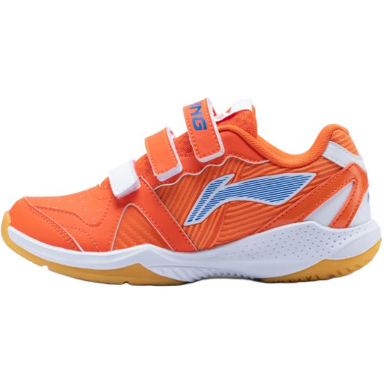 Li Ning Kids Badminton Series Thunder Jr Soft Comfortable Non-Slip Wear-Resistant Low-Top Training Shoes Kids Sneaker Orange White AYTV012-3