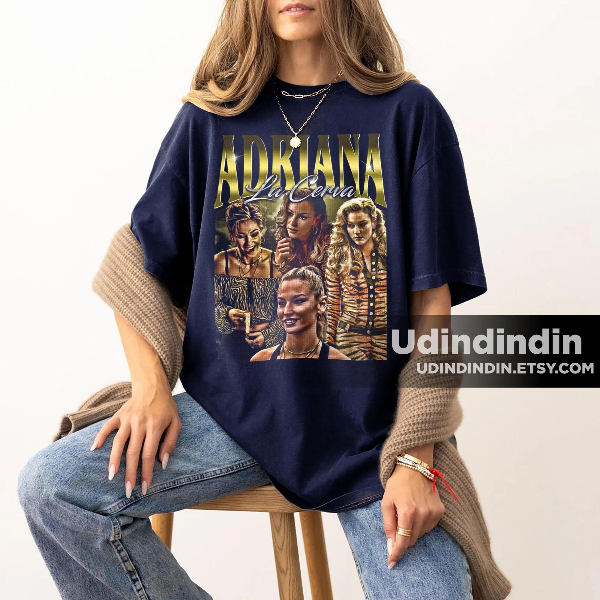 Sopranos Adriana La Cerva Tshirt A Retro Pattern Tshirt of The 90s Mafias Italian Gang Wife A Gift for Fans S