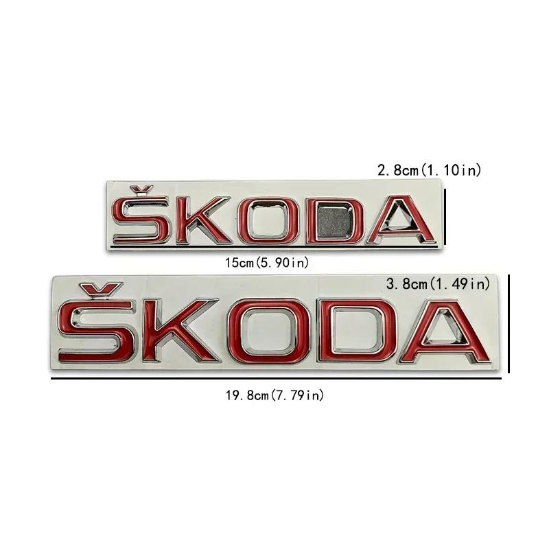 Metal for SKODA Rapid Kodiaq Superb Yeti Karoq Octavia A7 NM30 Tour RS Kamiq Badge Car Styling Rear Trunk Emblem Stickers Accessories