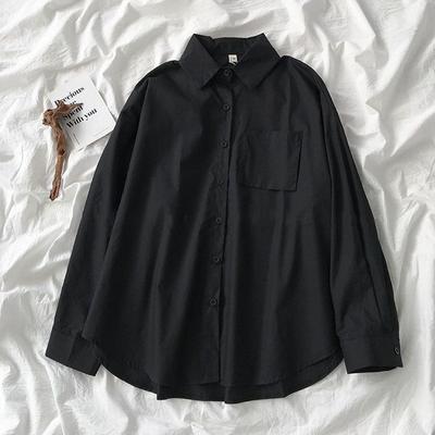 Duży rozmiar damska jesienna moda Casual Office Lady Style Solidna luźna koszula z długim rękawem