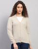 Damen V-Ausschnitt Langarm Strickjacke