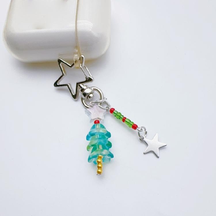 Cute Christmas Tree Keyring Mini Fish Pendant Keychain Cartoon Bag Pendant Charm